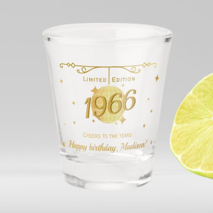 Verre A Shot Né en 1966 60e anniversaire fête de boisson barwar
