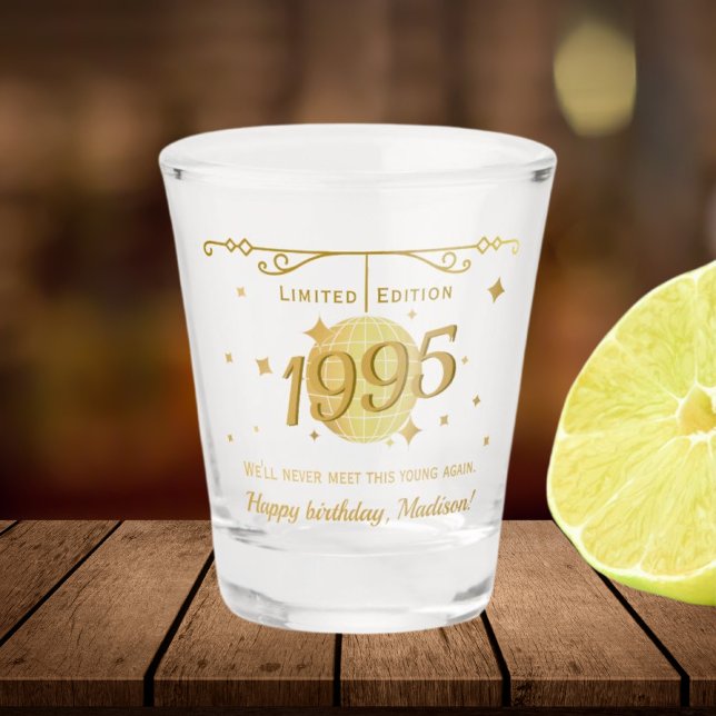 Verre A Shot Né en 1995 30e anniversaire fête boissons barware (Créateur téléchargé)