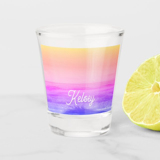 Verre A Shot Neon Yellow Rose Orange Tropical Paradise tendance (Devant)