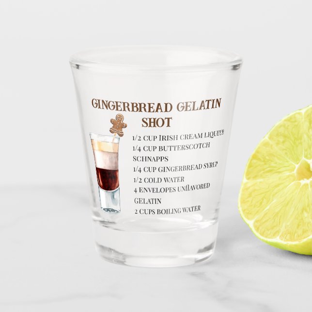 Verre A Shot Noël Boire Recette Fête Fête Pain d'épice (Devant)