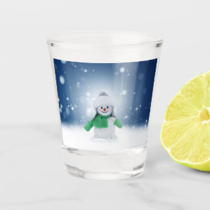 Verre A Shot Noël bonhomme de neige SlipperyJoe foulard vert m
