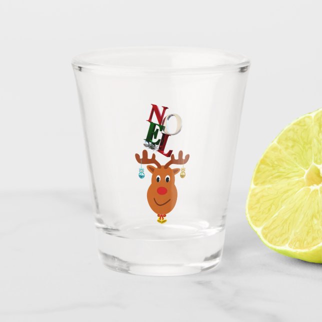 Verre A Shot Noel Deer Bells Bauble Rudolf Snowflakes Noël (Devant)