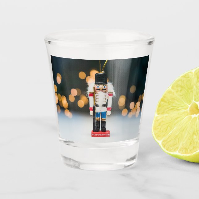 Verre A Shot Noël SlipperyJoe nutcracker figurine ornement (Devant)