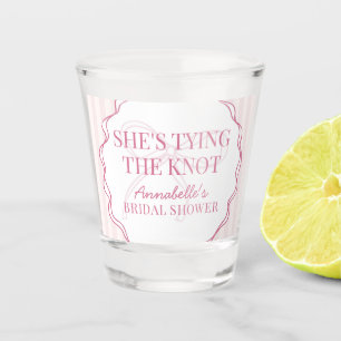 Verre A Shot Nœud Papillon Rose Coquette Faveur de Baby Shower 