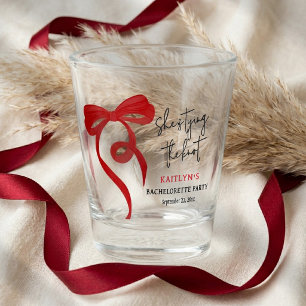 Verre A Shot Noeud Papillon Rouge Coquette Enterrement de Vie d