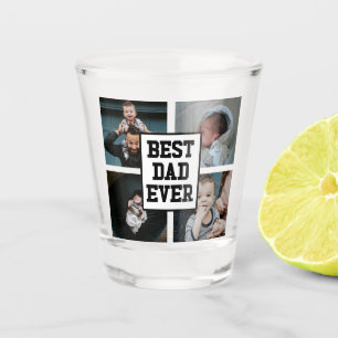 Verre A Shot Noir Blanc Meilleur Papa Jamais Photo Personnalisé