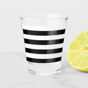 Verre A Shot Noir et blanc barrés