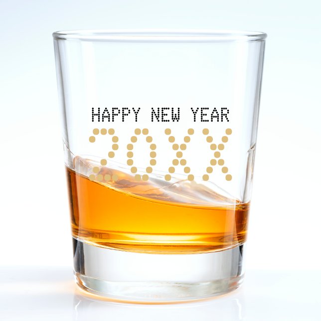 Verre A Shot Noir & Or Bonne Année 2024 (Black & Gold Happy New Year 2024 Shot Glass)