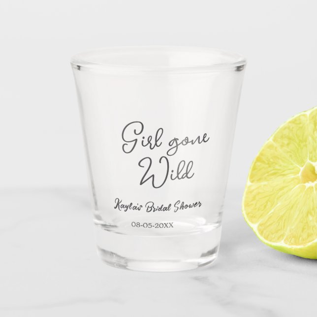 Verre A Shot Nom date de la fête de mariage Girl gone wild simp (Devant)