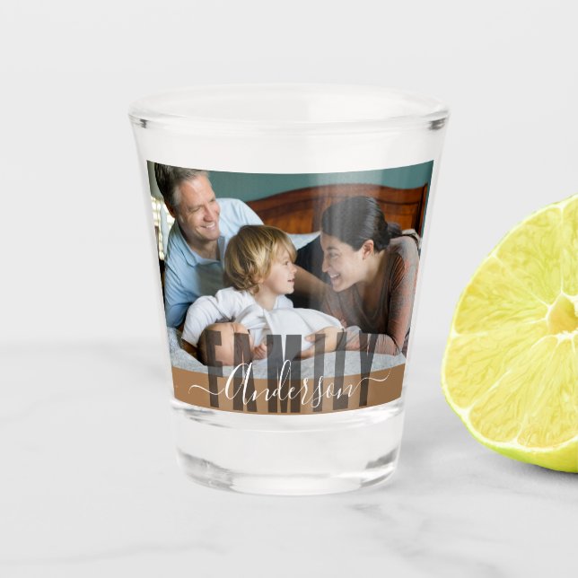 Verre A Shot Nom de famille et photo personnalisés (Devant)