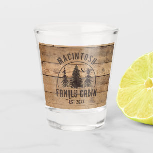 Verre A Shot Nom du Cabine de famille Rustic Wood Personnalisé
