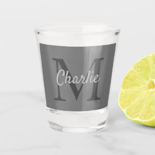Verre A Shot Nom monogramme simple Personnalisé