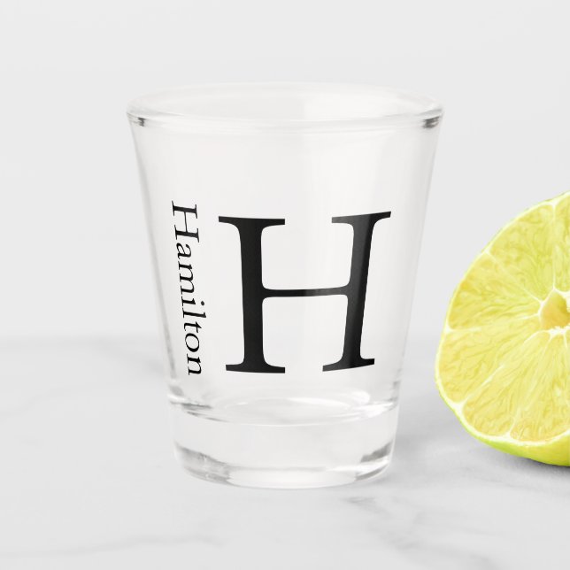 Verre A Shot Nom monogramme simple Personnalisé (Devant)