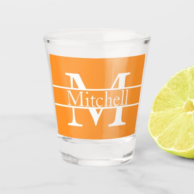 Verre A Shot Nom monogramme simple Personnalisé (Devant)
