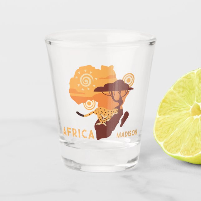 Verre A Shot Nom personnalisé Afrique (Devant)
