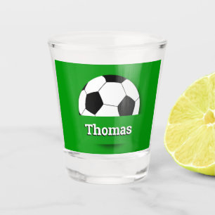 Verre A Shot Nom personnalisé Boule de football, fête de suppor