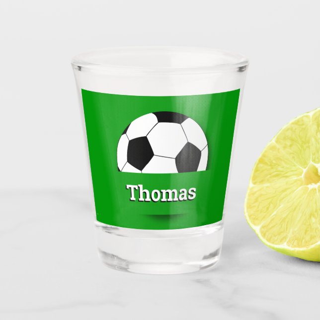 Verre A Shot Nom personnalisé Boule de football, fête de suppor (Devant)