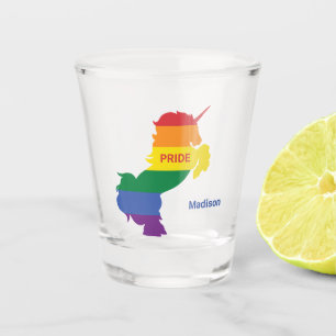Verre A Shot Nom personnalisé Gay Unicorn