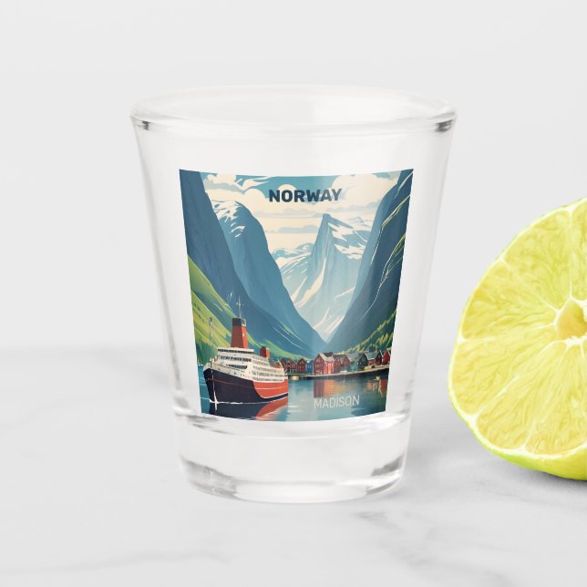 Verre A Shot Nom personnalisé Norvège (Devant)