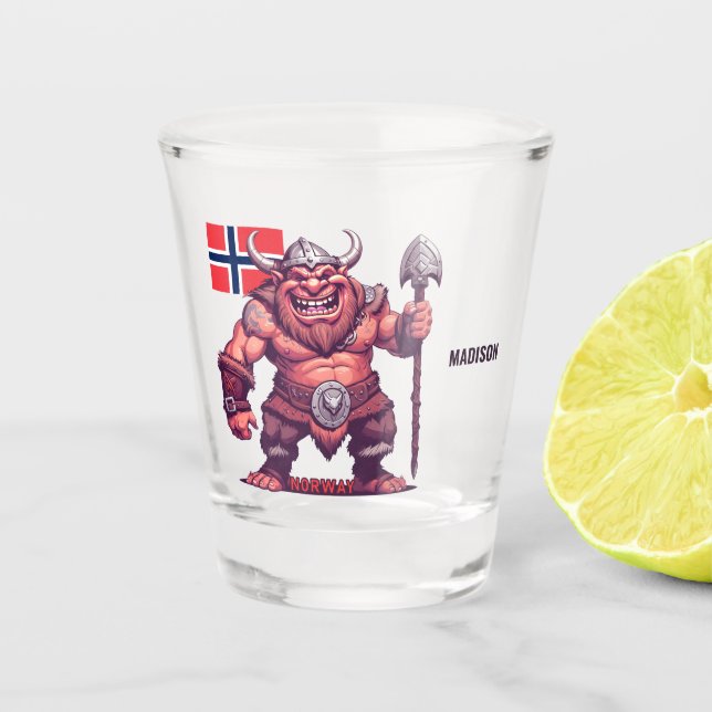 Verre A Shot Nom personnalisé Norwegian Troll (Devant)
