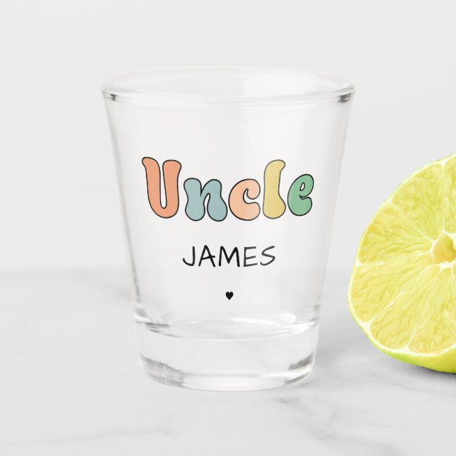 Verre A Shot Nom personnalisé Oncle Retro Cadeau | Oncle person (Devant)