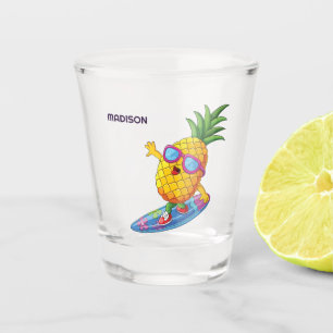 Verre A Shot Nom personnalisé Surfeur de l'ananas
