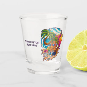 Verre A Shot Nom personnalisé Surfing Pineapple