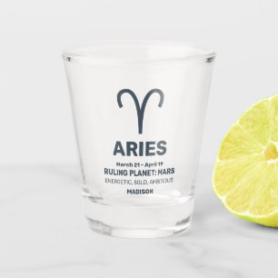 Verre A Shot Nom personnalisé / Texte Zodiac Signes