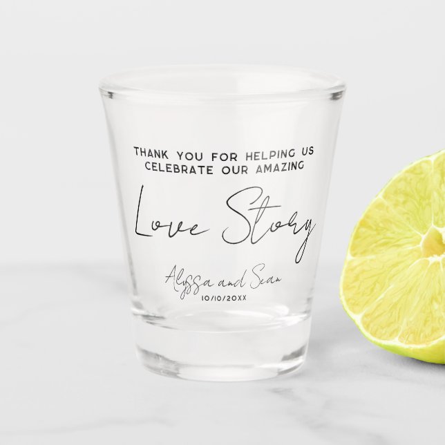 Verre A Shot Notre histoire d'amour Extraordinaire mariage FAVO (Devant)