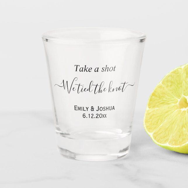 Verre A Shot Nous avons lié la Fête de Mariage personnalisée de (Devant)
