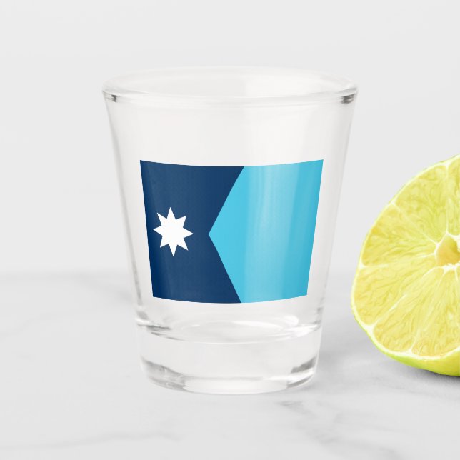 Verre A Shot Nouveau drapeau de l'État du Minnesota (Devant)