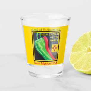 Verre A Shot Nouveau-Mexique Chili Terre d'enchantement rouge o