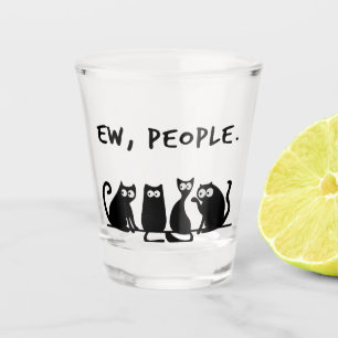Verre A Shot Nouveaux gens drôle Meowny Chats Noirs