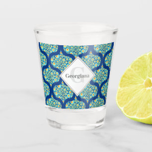 Verre A Shot Nuit étoilée Monogramme Sur La Mer Doodle Ogee