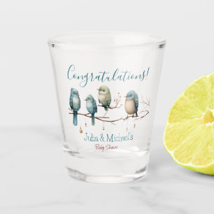 Verre A Shot Oiseaux de Whimsical sur Branches Baby shower Past