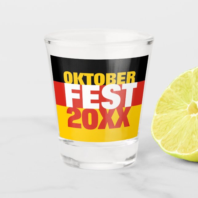 Verre A Shot Oktoberfest Octoberfest drapeau allemand (Devant)