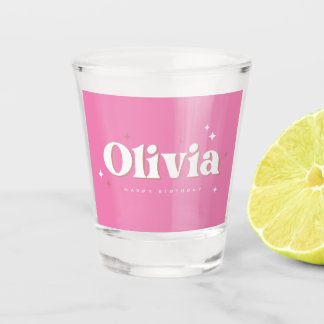 Verre A Shot Olivia Happy Birthday Cake Shot Glass