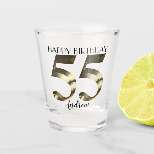 Verre A Shot Or métallique 55e anniversaire (Devant)
