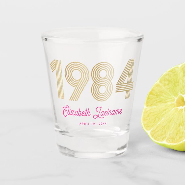 Verre A Shot Or rose 1984 40e anniversaire (Devant)