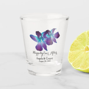Verre A Shot Orchidée de Dendrobium Bleu Heureux Jamais Après