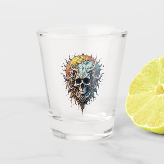 Verre A Shot Ornate Cosmic Skull Gothic Baroque Mandala  (Devant)