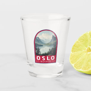 Verre A Shot Oslo Norvège Travel Art Vintage