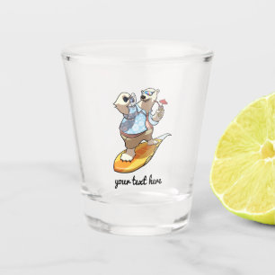 Verre A Shot Ours polaire cool surf avec cocktail Dessin