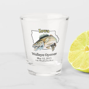 Verre A Shot Ouvrage personnalisé du lac et de la date Iowa Wal