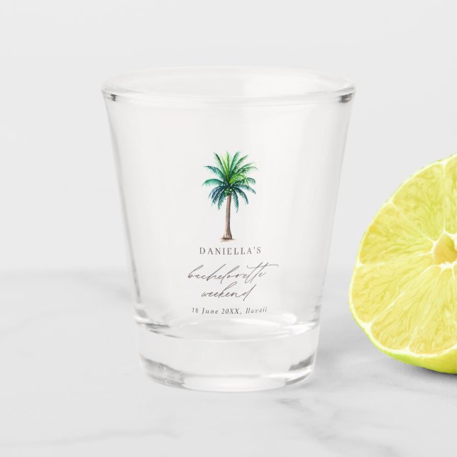 Verre A Shot Palm Tree Bachelorette Week-end Verre Shot (Devant)