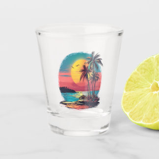 Verre A Shot Palmiers et plage