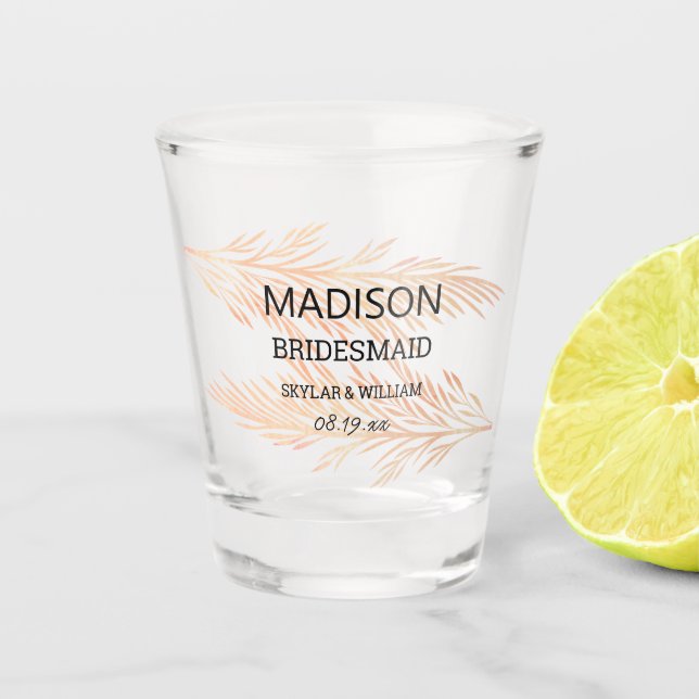 Verre A Shot Pampas Grass Mariage tendance sur mesure Bridesmai (Devant)