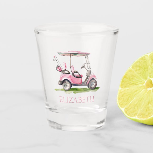Verre A Shot Panier de golf Preppy Pink Personnalisé (Devant)