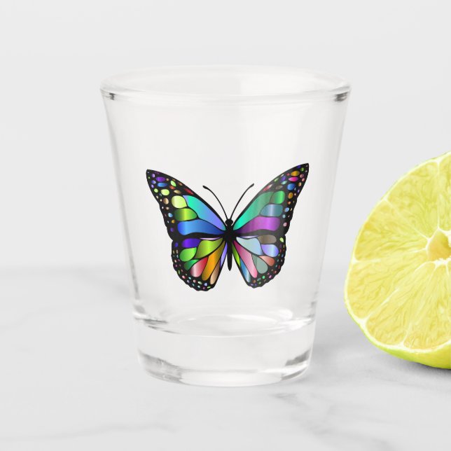 Verre A Shot Papillon multicolore (Devant)