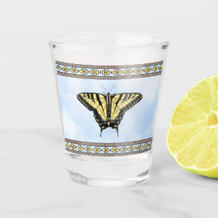 Verre A Shot Papillon Swallowtail Jaune Sud-Ouest Ciel Bleu